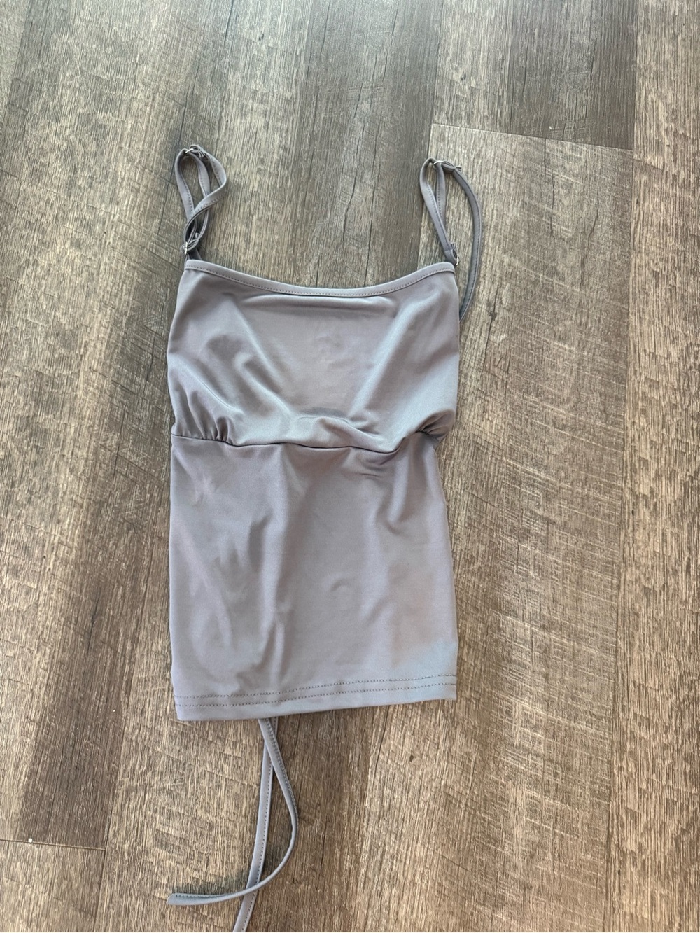 Gray Strappy Tank Top
